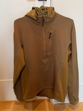 Sitka Men's MLX Pullover-MDW Hooded Quarter-Zip Pullover Jacket Brown Large